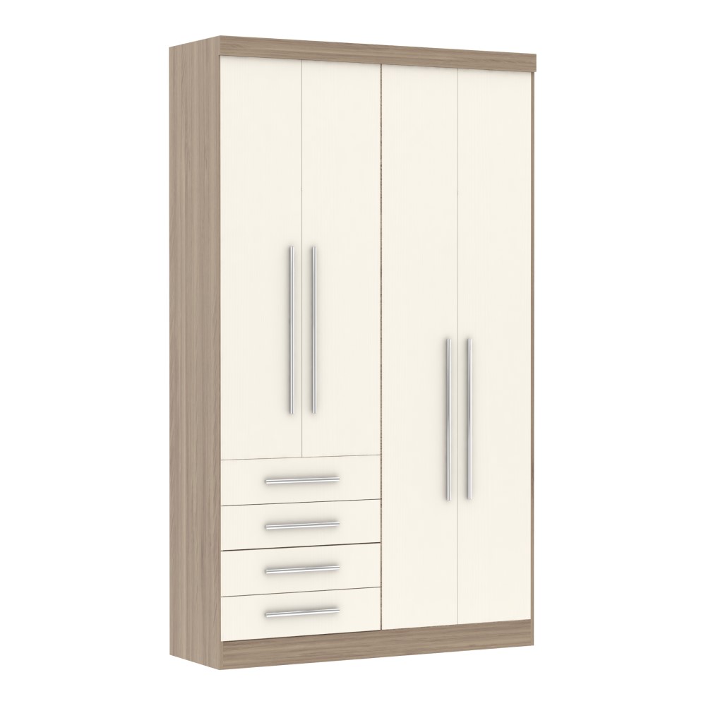 Guarda Roupa 4 Portas 4 Gavetas - Módulo Dormitório Master - Guarda Roupas Modulado Luciane