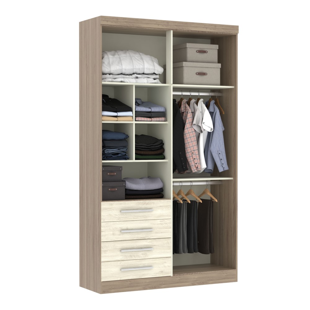 Guarda Roupa 4 Portas 4 Gavetas - Módulo Dormitório Master - Guarda Roupas Modulado Luciane