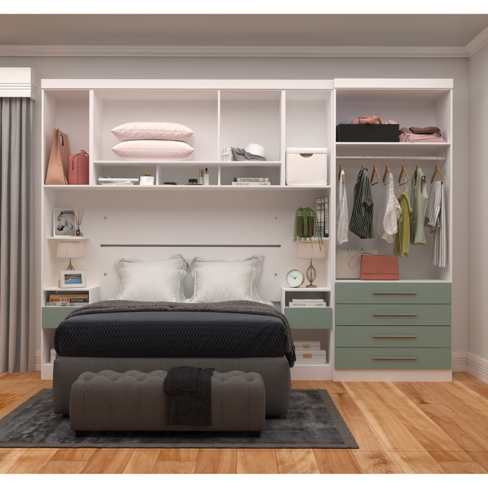 Guarda Roupa Dormitório Modulado Alpes Casal 1,38 m - Roupeiro Luciane M02