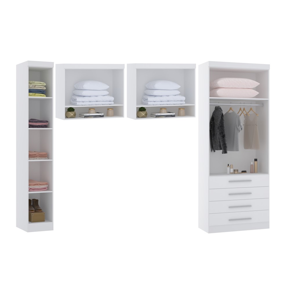 Guarda Roupa Dormitório Modulado Alpes Solteiro - Roupeiro Luciane M03