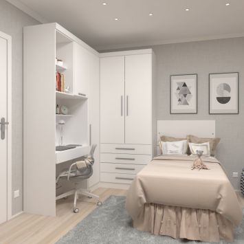 Guarda Roupa Dormitório Modulado Alpes Solteiro Canto c/ Bancada de Estudo - Roupeiro Luciane M04 é boa?