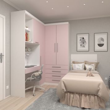Guarda Roupa Dormitório Modulado Alpes Solteiro Canto c/ Bancada de Estudo - Roupeiro Luciane M04 é boa?