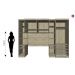 Guarda Roupa Dormitório Modulado Master Casal 1,38 m - Avelã Rústico e Areia - Luciane M01