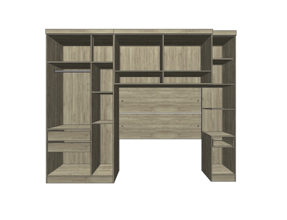 Guarda Roupa Dormitório Modulado Master Casal 1,38 m - Avelã Rústico e Ártico Rústico - Luciane M03