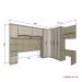 Guarda Roupa Dormitório Modulado Master Casal 1,38 m Canto c/ Mesa Escrivaninha e Nicho - Luciane M15