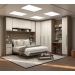 Guarda Roupa Dormitório Modulado Master Casal 1,38 m Canto c/ Mesa Escrivaninha e Nicho - Luciane M18