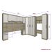Guarda Roupa Dormitório Modulado Master Casal 1,38 m Canto c/ Mesa Escrivaninha e Nicho - Luciane M18