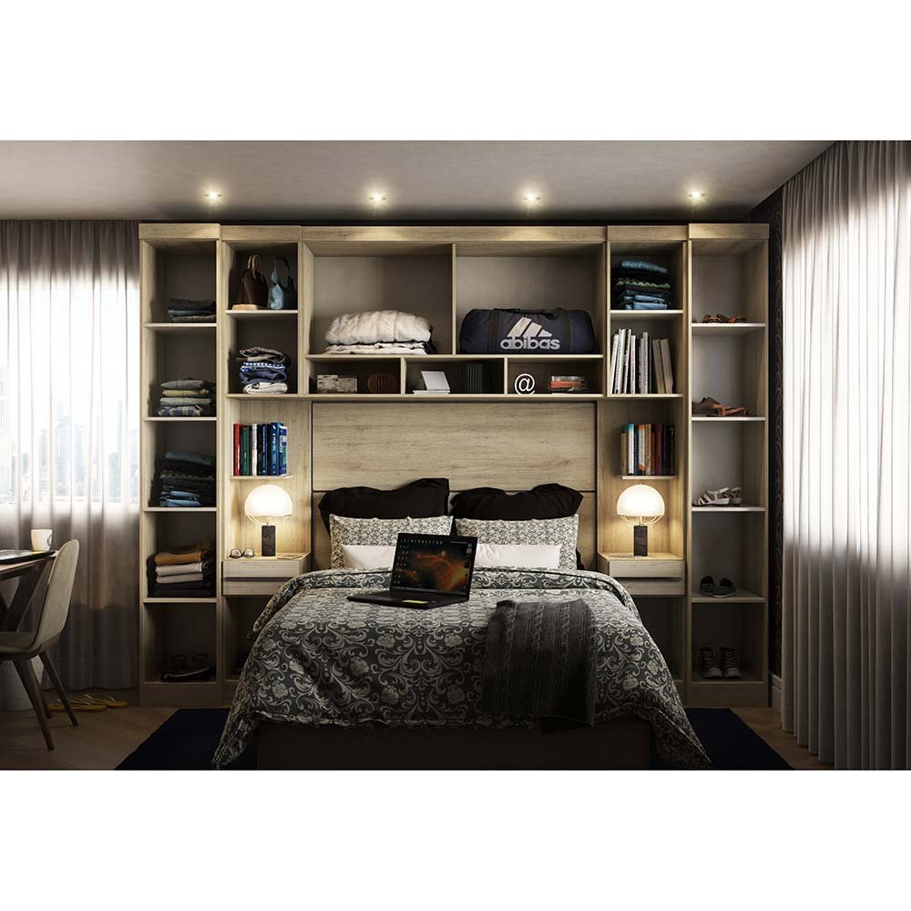 Guarda Roupa Dormitório Modulado Master Casal 1,38 m Padrão - Avelã Rústico e Ártico Rústico - Luciane M10