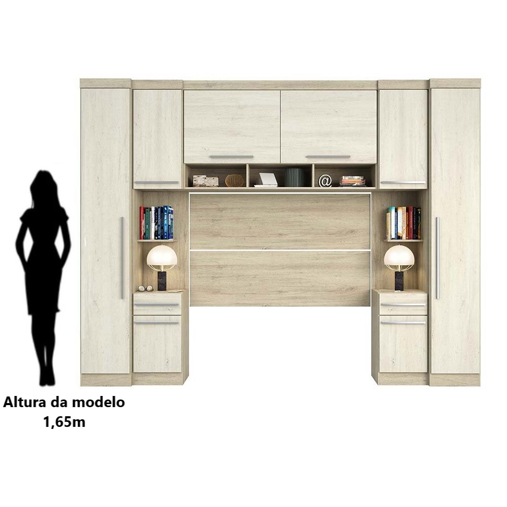 Guarda Roupa Dormitório Modulado Master Casal 1,38 m Padrão - Avelã Rústico e Ártico Rústico - Luciane M10