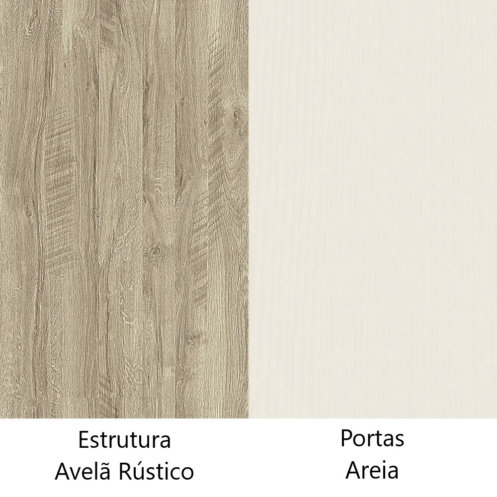 Guarda Roupa Dormitório Modulado Master Casal Queen 1,58 m - Avelã Rústico e Areia - Luciane M12