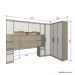 Guarda Roupa Dormitório Modulado Master Casal Queen 1,58 m Canto - Avelã Rústico e Areia - Luciane M19