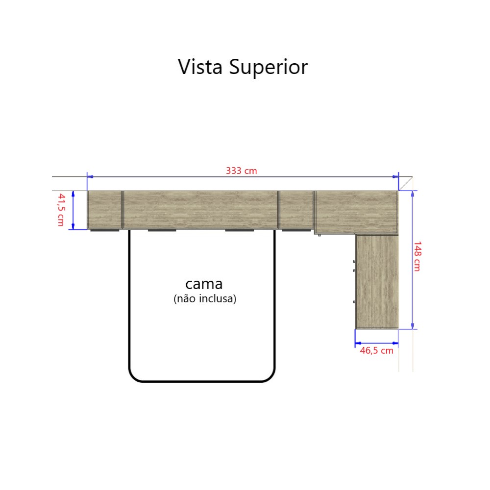 Guarda Roupa Dormitório Modulado Master Casal Queen 1,58 m Canto - Avelã Rústico e Areia - Luciane M19