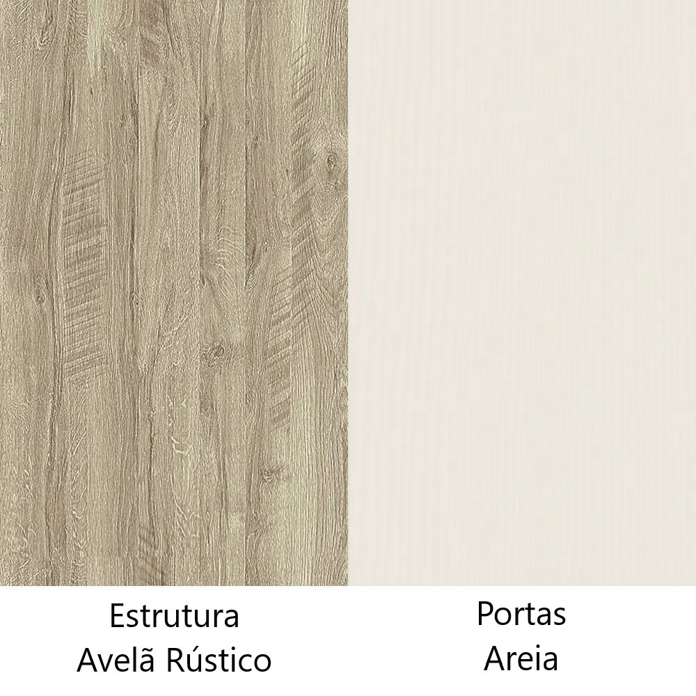 Guarda Roupa Dormitório Modulado Master Casal Queen 1,58 m Canto - Avelã Rústico e Areia - Luciane M19