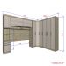 Guarda Roupa Dormitório Modulado Master Casal Queen 1,58 m Canto - Avelã e Ártico Rústico - Luciane M16