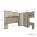 Guarda Roupa Dormitório Modulado Master Casal Queen 1,58 m Canto c/ Mesa Escrivaninha e Nicho - Luciane M15