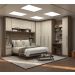 Guarda Roupa Dormitório Modulado Master Casal Queen 1,58 m Canto c/ Mesa Escrivaninha e Nicho - Luciane M18