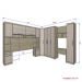 Guarda Roupa Dormitório Modulado Master Casal Queen 1,58 m Canto c/ Mesa Escrivaninha e Nicho - Luciane M18