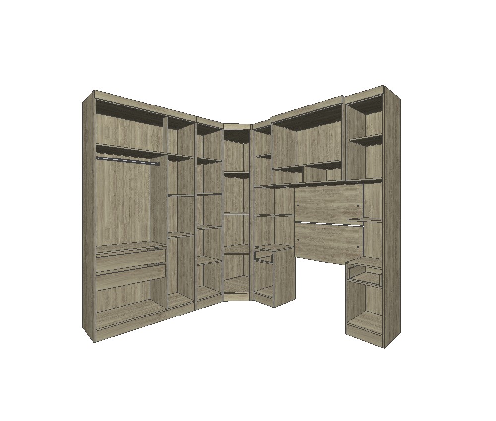 Guarda Roupa Dormitório Modulado Master Solteiro - Avelã Rústico e Ártico Rústico - Luciane M06