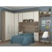 Guarda Roupa Dormitório Modulado Master Solteiro Canto c/ Mesa Escrivaninha Nicho - Avelã Rústico e Areia - Luciane M03