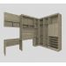 Guarda Roupa Dormitório Modulado Master Solteiro Canto c/ Painel p/ TV Mesa Escrivaninha c/ Nicho - Roupeiro Luciane M04