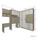 Guarda Roupa Dormitório Modulado Master Solteiro Canto c/ Painel p/ TV Mesa Escrivaninha c/ Nicho - Roupeiro Luciane M04