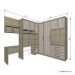 Guarda Roupa Dormitório Modulado Master Solteiro Canto c/ Painel p/ TV Mesa Escrivaninha c/ Nicho - Roupeiro Luciane M04