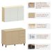 Kit Armário Aéreo 3 Portas e Balcão de Cozinha 120 cm Aurora Cinza Cristal Pet/Carvalho