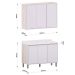 Kit Armário Aéreo com Balcão de Cozinha 120 cm Atenas Cinza Cristal