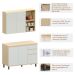 Kit Armário Aéreo com Nicho e Balcão de Cozinha 120 cm Aurora Cinza Cristal Pet/Cinza Cristal