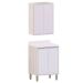Kit Armário Aéreo e Balcão 2 Portas 60 cm Atenas  Cinza Cristal