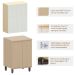 Kit Armário Aéreo e Balcão 2 Portas 60 cm Aurora Cinza Cristal Pet/Carvalho