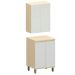 Kit Armário Aéreo e Balcão 2 Portas 60 cm Aurora Cinza Cristal Pet/Cinza Cristal