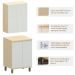 Kit Armário Aéreo e Balcão 2 Portas 60 cm Aurora Cinza Cristal Pet/Cinza Cristal