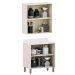 Kit Armário Aéreo e Balcão 2 Portas 80 cm Atenas Cinza Cristal