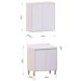 Kit Armário Aéreo e Balcão 2 Portas 80 cm Atenas Cinza Cristal