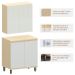 Kit Armário Aéreo e Balcão 2 Portas 80 cm Aurora Cinza Cristal Pet/Cinza Cristal
