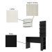 Kit Bancada Mesa Gourmet Cozinha Preta c/ Painel e Armário Basculante Legno Crema e Linho - Luciane M01