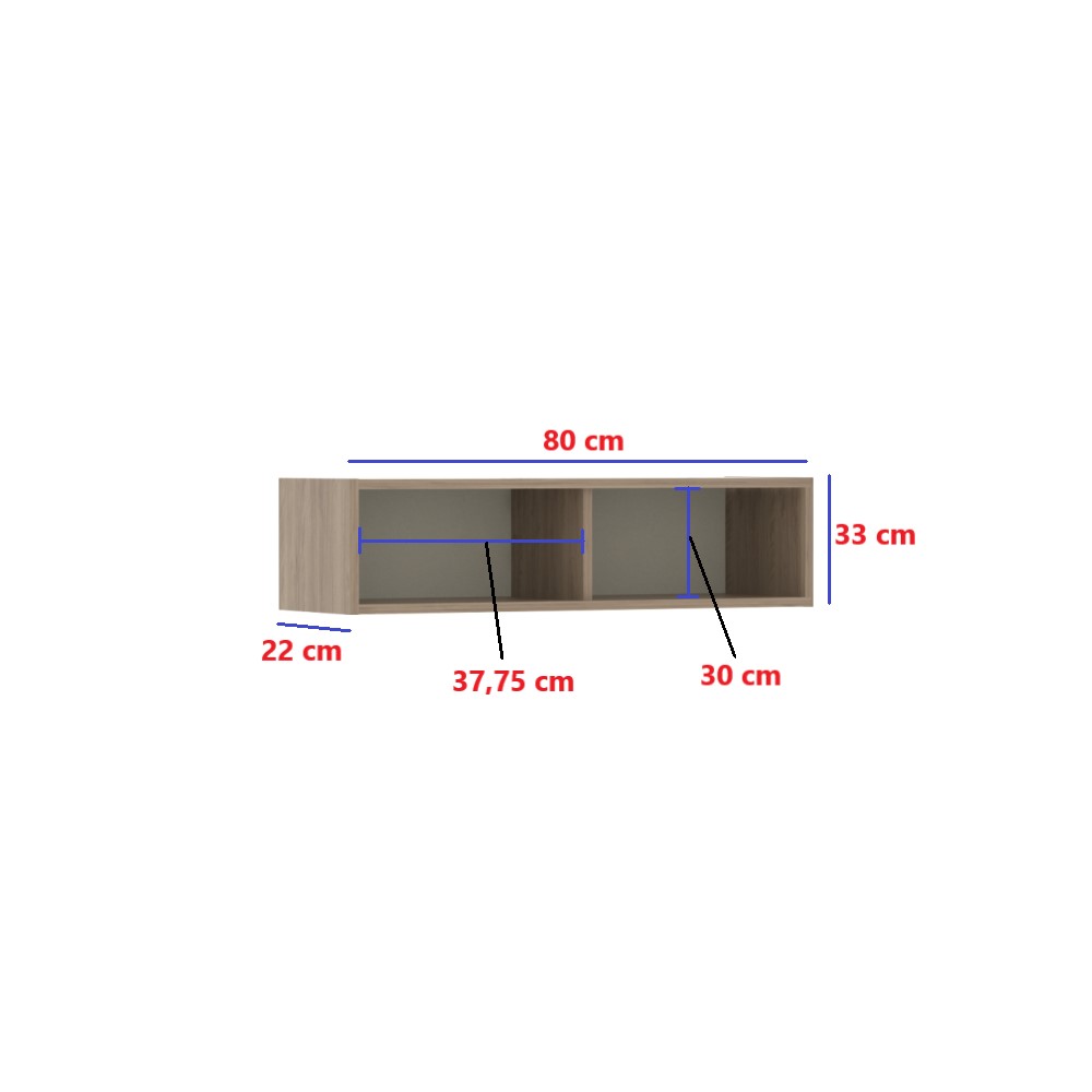 Nicho Duplo 80cm - Módulo Dormitório Master - Guarda Roupas Modulado Luciane
