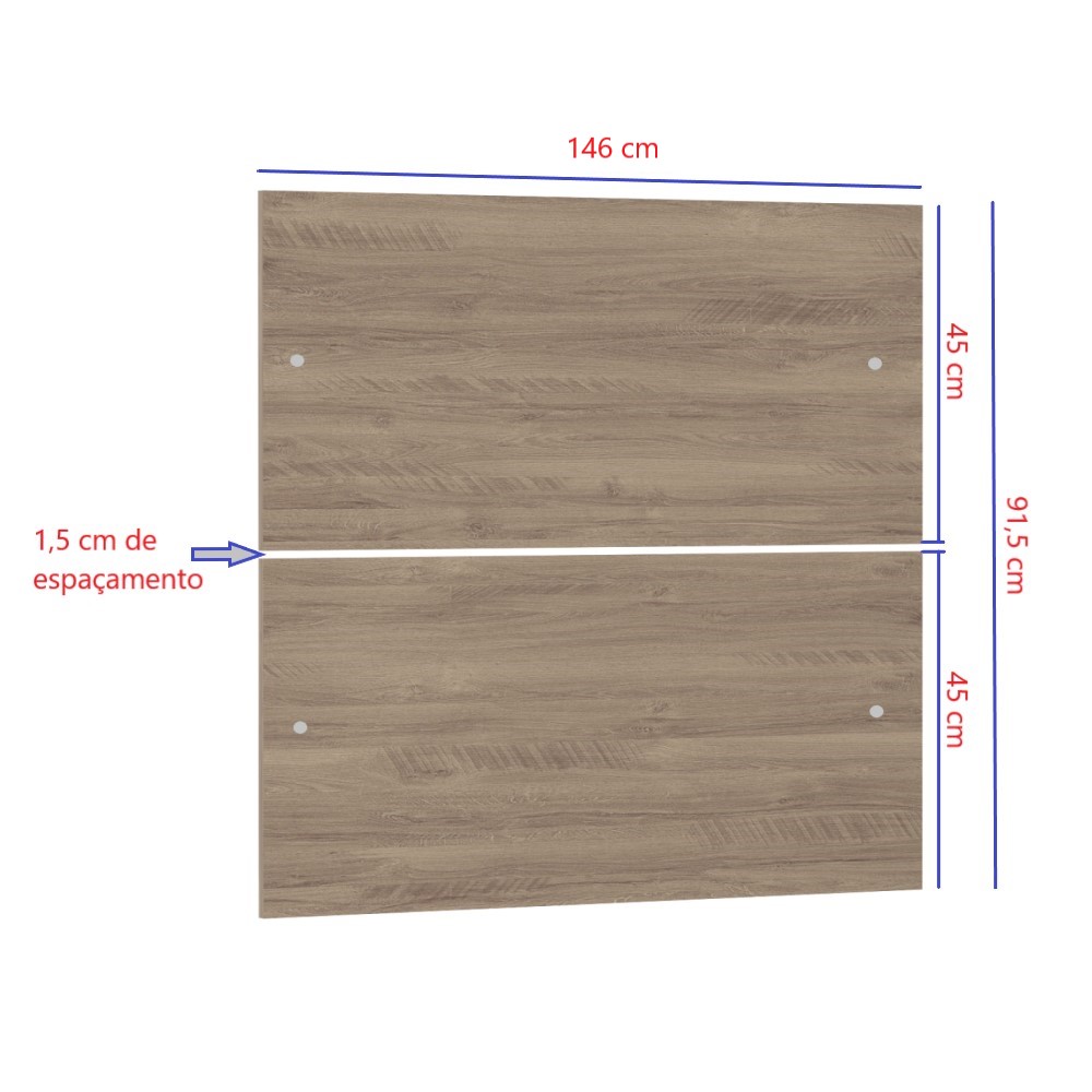 Painel Cabeceira Duplo Casal 1,38m - Módulo Dormitório Master - Guarda Roupas Modulado Luciane