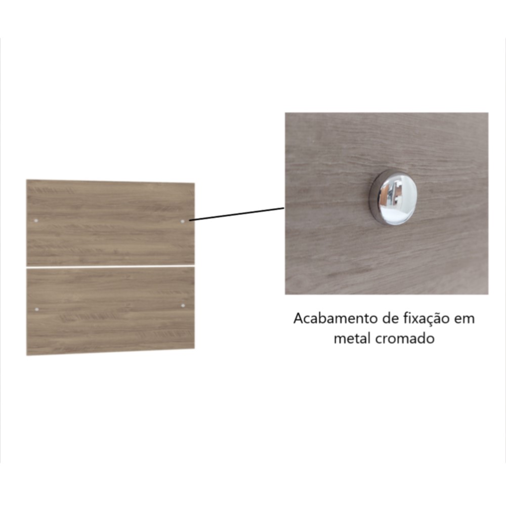 Painel Cabeceira Duplo Casal Queen 1,58m - Módulo Dormitório Master - Guarda Roupas Modulado