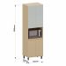 Paneleiro 4 Portas com Nicho para Micro-ondas Aurora Pet Cinza Cristal/Carvalho
