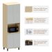 Paneleiro 4 Portas com Nicho para Micro-ondas Aurora Pet Cinza Cristal/Cinza Cristal