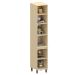Paneleiro Alto 40 cm 2 Portas 4 Prateleiras Aurora Carvalho