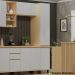 Paneleiro Alto 40 cm 2 Portas 4 Prateleiras Aurora Carvalho