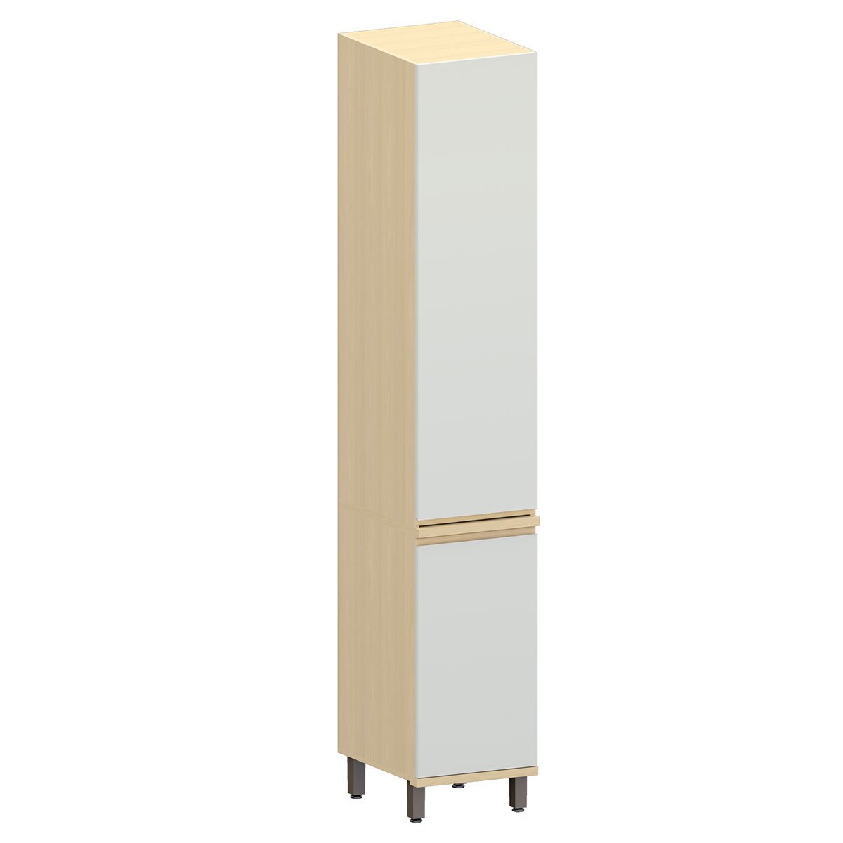 Paneleiro Alto 40 cm 2 Portas 4 Prateleiras Aurora Cinza Cristal