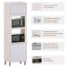 Paneleiro Alto Torre Dupla 70 cm 4 Portas Atenas Cinza Cristal