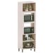 Paneleiro Alto Torre Dupla 70 cm 4 Portas Atenas Cinza Cristal