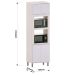 Paneleiro Alto Torre Dupla 70 cm 4 Portas Atenas Cinza Cristal