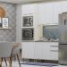 Paneleiro Alto Torre Dupla 70 cm 4 Portas Atenas Cinza Cristal