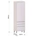 Paneleiro Alto para Cozinha 2 Portas 3 Gavetas Atenas Cinza Cristal
